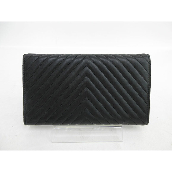 CHANEL Chevron Trifold Long Wallet Black - Picture 2 of 10